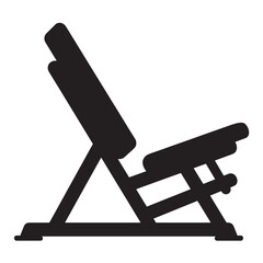 Fitness gym equipment weight bench for workout apps and UI design, silhouette vector icon