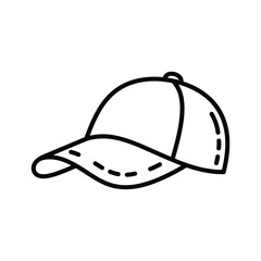 Simple black and white baseball cap illustration