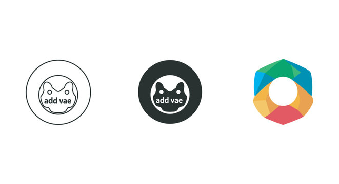 Add vae logo designs with unique style and colorful patterns