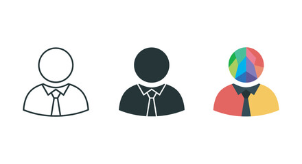 Fototapeta premium Three simple icons representing different people