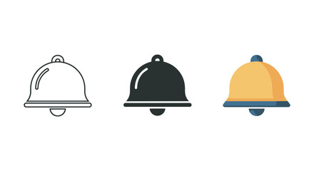 Service bell icon set in different style