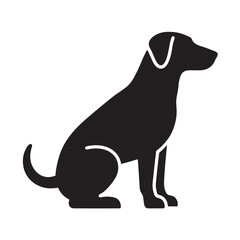Pet dog silhouette for animal care app and website ui, flat vector icon