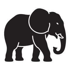 Obraz premium Elephant symbol for wildlife conservation, animal logos and app ui, flat vector icon