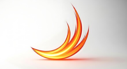 Fiery Abstract Swirl: Dynamic Orange and Yellow Curves with Dramatic Lighting