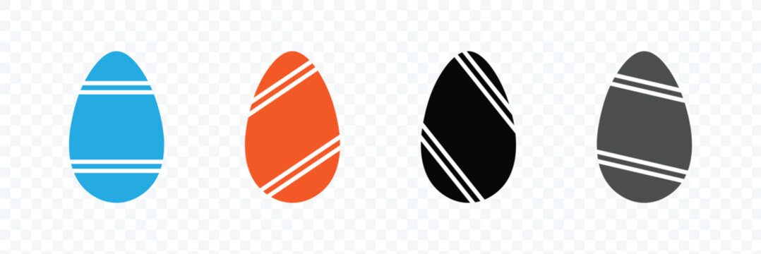 Easter eggs icon set. set of decorated ester eggs vector. spring easter black and white egg elements. Vector Illustration .EPS 10 .