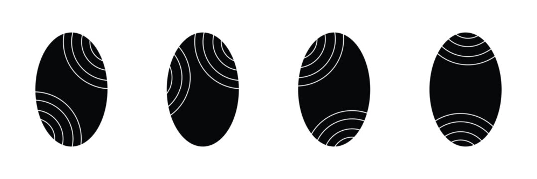 Easter eggs icon set. set of decorated ester eggs vector. spring easter black and white egg elements. Vector Illustration .EPS 10 .