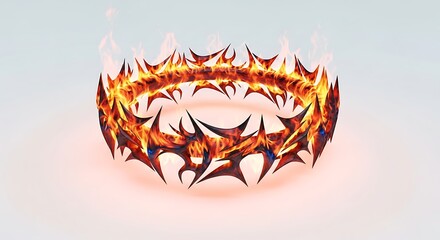 Fiery Crown of Thorns Symbolizing Sacrifice and Divine Power Amidst Flames