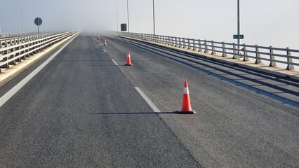 street road tunnels fog winter egnatia street ioannina greece