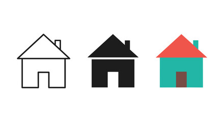 House icons in different styles and colors