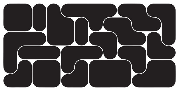 Bento Grid Abstract Pattern. Organic Shapes Figured Collage. Creative UI Graphic Concept. Abstract Bento Grid Layout with Organic Geometric Shapes and Modern UI Vector Background