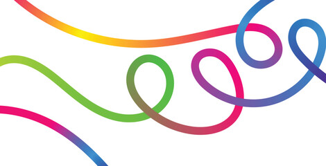 Abstract Gradient Wave Shapes Background with Colorful Rainbow Ribbon Lines. Gradient Color Shapes Pattern. Background with Wave Rainbow Ribbons. Vector Color Lines with Gradient.