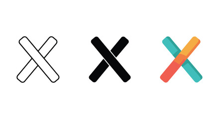 Obraz premium Set of three different cross symbols in various styles