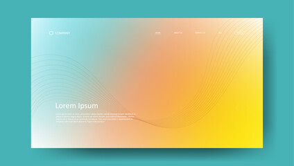 Obraz premium Abstract wave futuristic design of landing page. retro gradient mesh website design 