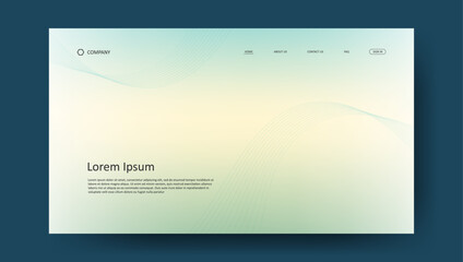 Naklejka premium Abstract wave futuristic design of landing page. retro gradient mesh website design 