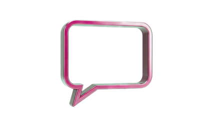 Pink Speech Bubble on White Background