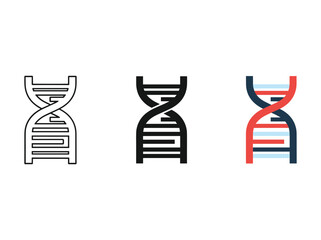 Dna double helix structure illustration set