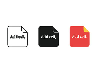 Add cell icon set with different colors and styles