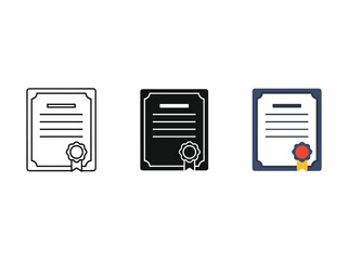 Set of certificate icons with different colors and designs