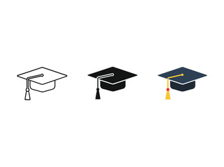 Graduation cap icons set