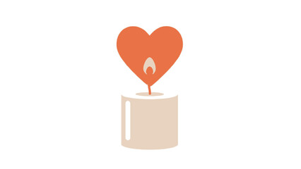 Heart Shaped Candle Burning Brightly Symbolizing Love and Warmth.