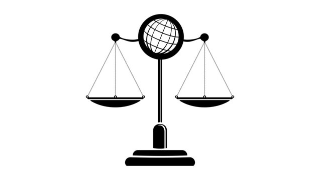 International law symbol black isolated silhouette