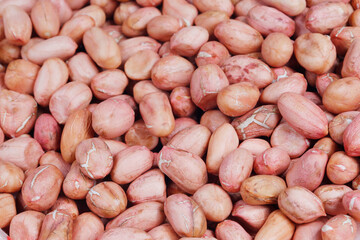 Peeled peanut kernels isolated on a white background