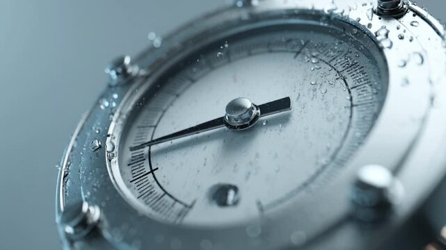 Rising Pressure Gauge Needle Representing Increasing Stress, Tension, or Scientific Measurement