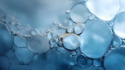 氷の構造と水泡の抽象テクスチャ