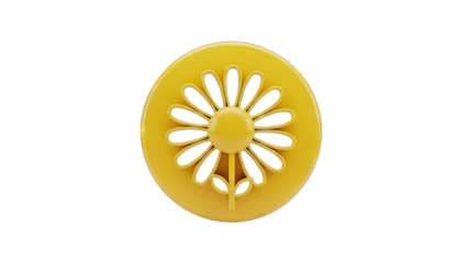 A Detailed Yellow Daisy Flower Design With A Transparent Background Isolated On A Black Canvas With Soft Lighting And A Realistic 3D Render