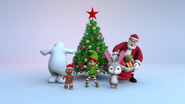 New Year Christmas party &ndash; 3d render looped.
