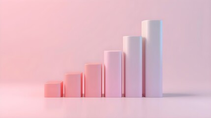 Pastel abstract bar chart growth concept