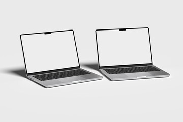 Professional Laptop Branding Mockup with Blank Screens for Digital Design Showcase