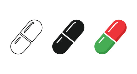 Different color pills representing various medication options