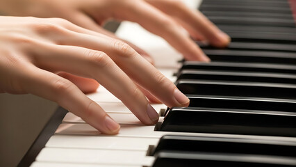 Obraz premium Piano Hands at Keyboard