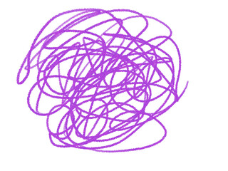 子供が描いたようなぐちゃぐちゃの殴り書き　紫