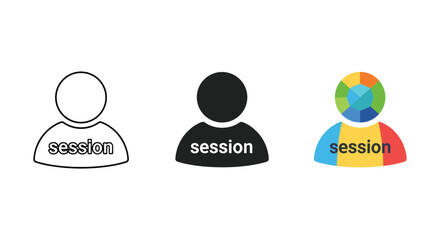 Different user session icons representing various identities