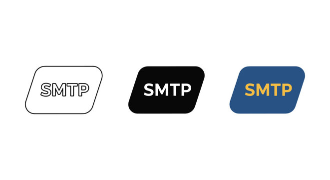 Smtp logo set in different colors and styles