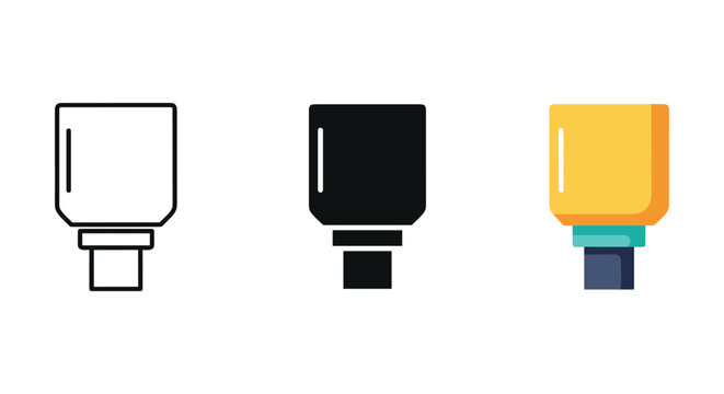 Vape cartridge icons in different styles