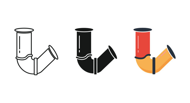 Different styles of pipe fittings illustration