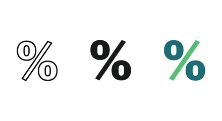 Different styles of percentage symbol