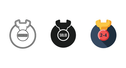 Different styles of medal icon set for design