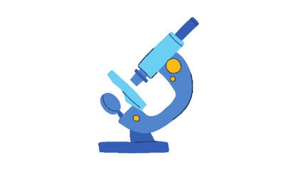 blue microscope on a white background