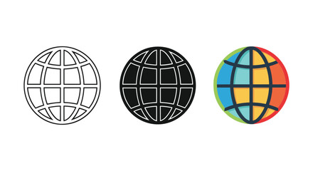 Global representation icons in various styles