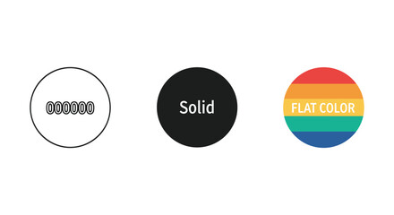 Different types of circle fills used in graphic design