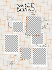 Aesthetic Mood Board Layout for Organizing Ideas and Visualizing Future Plans and Personal Styles