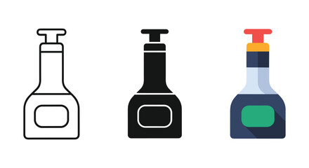 Soap dispenser icons in different styles