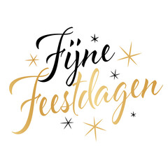 Naklejka na ściany i meble Fijne feestdagen, Happy Holidays in Dutch