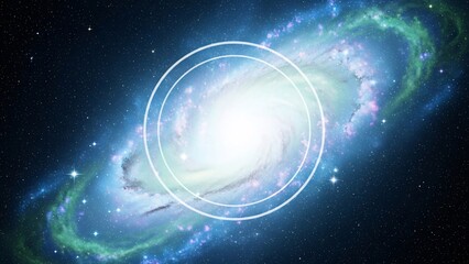 Obraz premium Spiral Galaxy with Concentric Circles