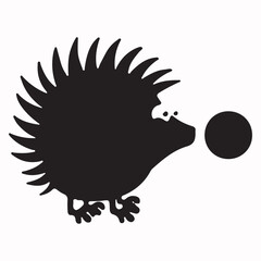 Cute cartoon hedgehog with a ball enjoying sunny summer weather vector illustration....