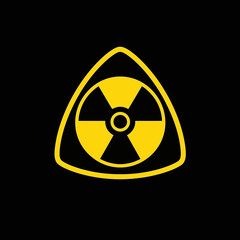 Fototapeta premium Yellow radiation symbol within a yellow triangle.